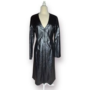 Leuni Backless‎ Vegan Leather Black Dress Gothcore Size Medium